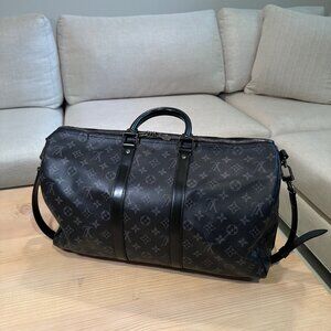 Louis Vuitton Keepall 45 Bandoulière Duffle Bag – Monogram Eclipse